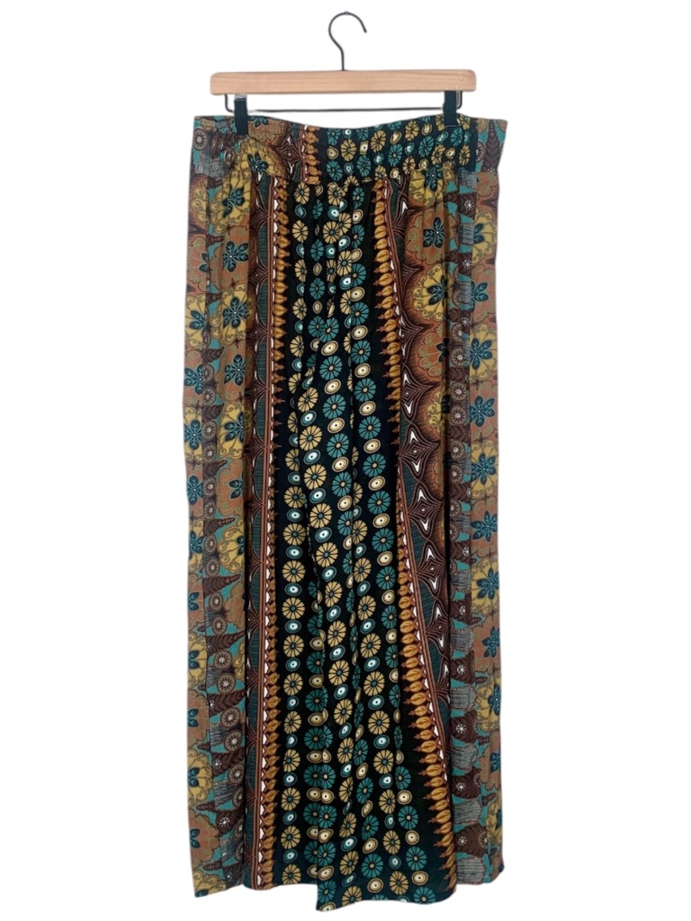 Earthbound Trading Co. Wide Leg Boho Pants High Rise Floral Geo XL - Picture 6 of 8
